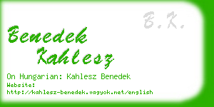 benedek kahlesz business card